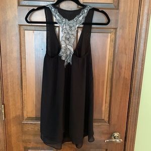 Soma Chiffon Black Racerback Chemise, XS